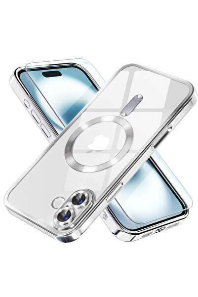 VERTEK Husa Luxury Magnetica, protectie camere, pentru iPhone 16, Argintiu