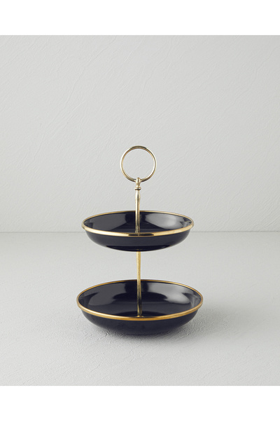 English Home Petite Emaye Katlı Servis 14x16 Cm Siyah