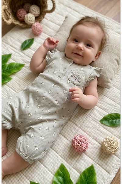 CemBebe Baby Short Sleeveless Summer Jumpsuit with Snap Buttons at the Bottom...