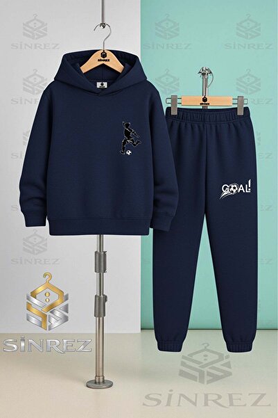 SİNREZ Children's Unisex Footballer Syh Sol Ust Hooded Tracksuit Set