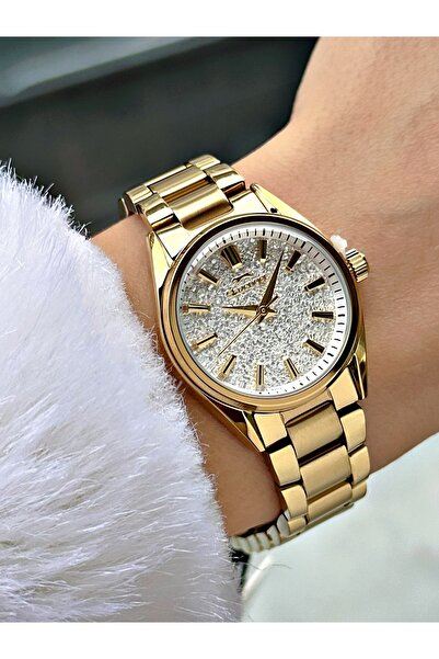 Slazenger Special Design Steel Cord Gold Color Women Wrist Watch 2533Mr