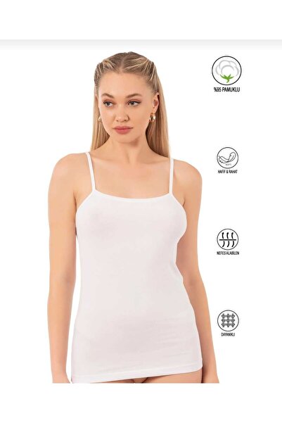 MARİA CALZE Women's Cotton Lycra Tank Top with Straps, Pack of 6