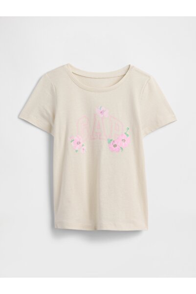 GAP Kız Bebek Kırık Beyaz BabyGap Logo T-Shirt