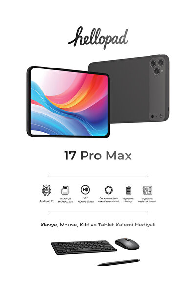 SEYUTECH Hellopad Pro Max 4GB/32GB 10.1" 1280*800 HD Ekran 8000mAh Tablet Kla...