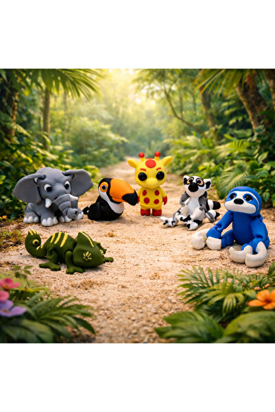 PrintForge Set de 6 Figurine printate 3D, Exotic Safari, PrintForge®, articul...