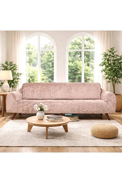 nurluk kadife kumaş 3lü bir adet lastikli kanepe örtüsü / lastikli koltuk örtüsü