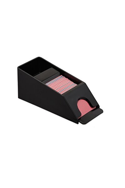 Relaxdays Card dispenser, set of 4 card packs, black,