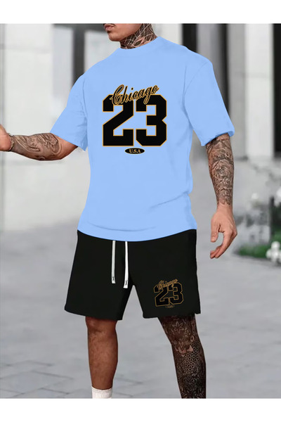 Flow touch 23 Shorts T-Shirt - Shorts and Top Tracksuit Set Printed Oversized...