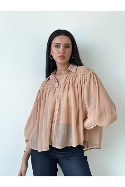 My Blog Beiges Chiffon-Hemd - 70253