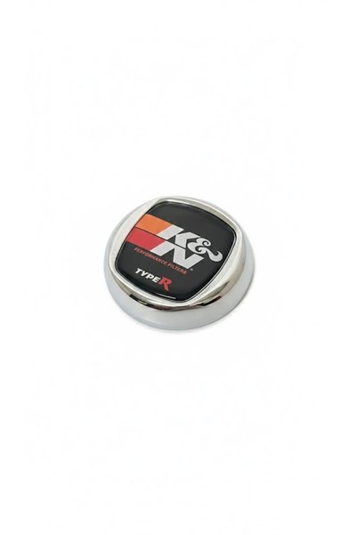 Mega Oto Market K&N Type R Metal Car Emblem with Chrome Frame Auto Logo Emblem