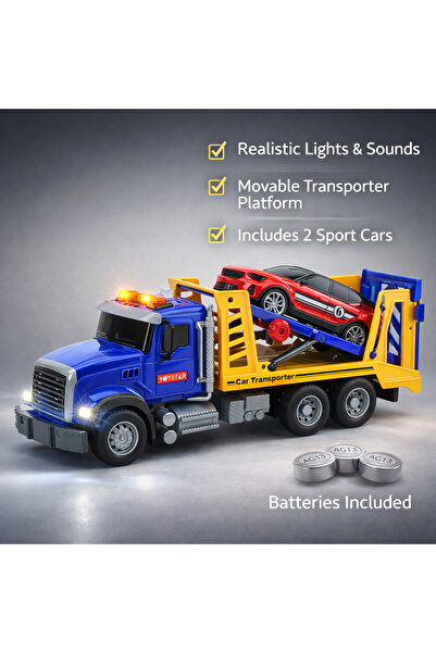 LEAN Set Camion Platforma Transportor Masina Lumini Sunete