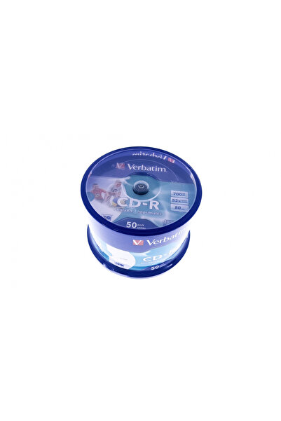 Verbatim CD-R 700MB 52X AZO PRINTABLE FULL CAKE*50 43438