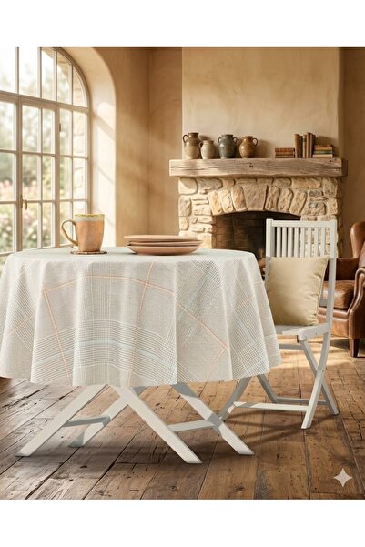 her evemağaza Boise Pvc Tablecloth - Beige - 140 cm