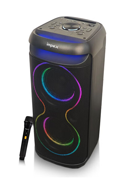 IMPEX مكبر صوت متعدد الوسائط بعجلات 6.5 بوصة | 4000 واط PMPO | ميكروفون لاسلك...