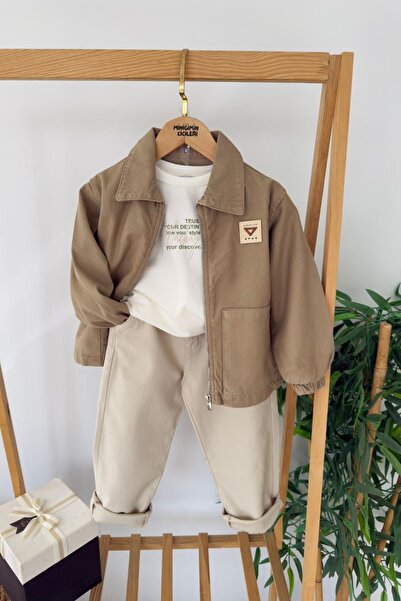 Minigimin Cicileri Miniğimin Cicileri Jachetă cu fermoar natural și tricou ba...