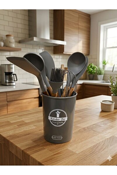 Lavin Ahşap Saplı 8 Parça Servis Seti Büyük Boy