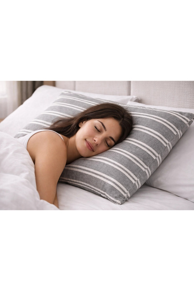 Clasy Ranforce 100% pamuk 2 komada Jastučnica Prugasto sivi uzorak