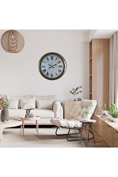 teknoparkx ساعة حائط معدنية عتيقة من أنتيك وورلد مقاس 40 سم