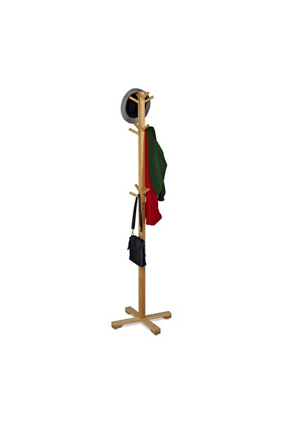 Relaxdays Suport din bambus cu 12 suporturi, dimensiuni 179,5 x 50 x 50 cm,