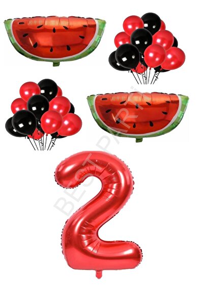 BEST PARTİ Kırmızı Karpuz Temalı Doğum Günü Parti Seti Yaş-2
