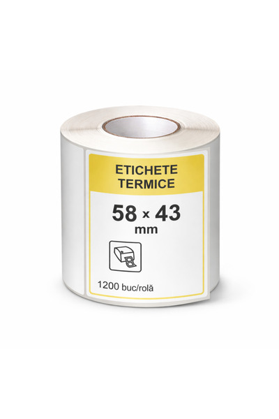 PROCART Etichete termic autoadezive 58x43 mm, rolă 1200 bucăți