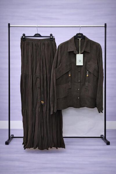 Ceremony Siyah Fermuar Detaylı Ceket Etek İkili Takım