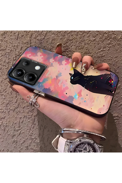 ARTISHELL Redmi Note 13 Pro 5G Uyumlu Rengarenk Bulutlu Kedi Temalı Yüksek Ka...