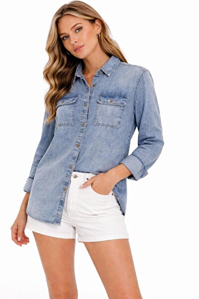 diğer01 11 Kadın Cepli Tensel Gömlek