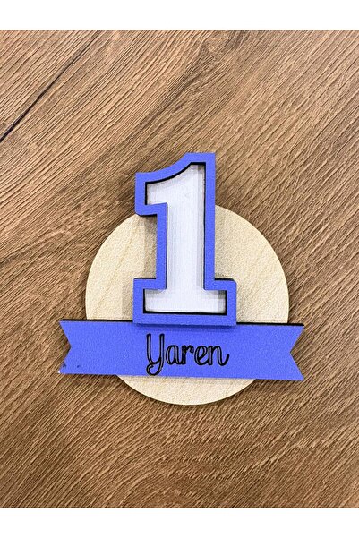 FOTO SHOP 1 Yaş Magneti İsimli – Kişiye Özel Ahşap Doğum Günü Magnet 10'lu