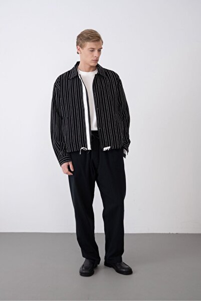 TÜZeMEN Striped Buttoned Sports Jacket