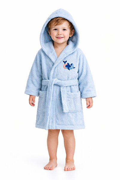 Softify Premium 350 Gsm %100 Pamuk Kapüşonlu Çocuk Bornozu – Hızlı Emici Güve...