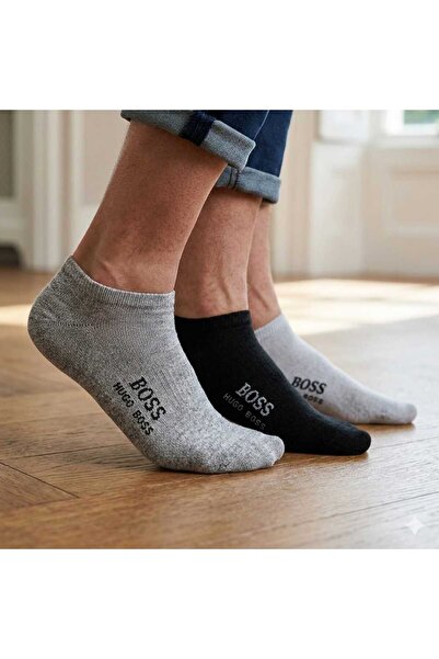 NoNameStore7 Men's socks, short, 3 pairs, White, Grey, Black, Size 41-46