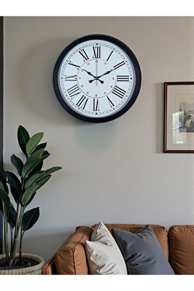 Lunaev Zentime Black Noble Design Roman Numeral 40 cm Metal Wall Clock