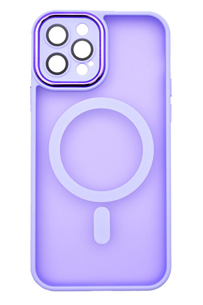 OEM Husa Magnetica Matte Silicon Camera Protection pentru iPhone 12 Mov Deschis