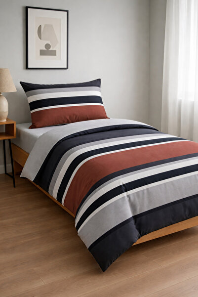 LADYNİL Prugasto Satenski set navlaka za poplun sa uzorkom Jednokrevetno 100%...