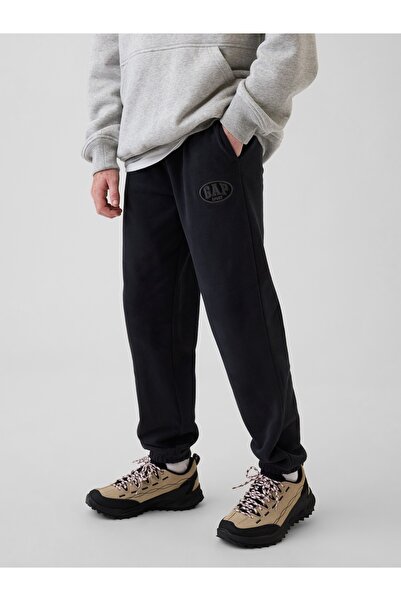 GAP Erkek Çocuk Siyah VintageSoft Terry Sport Logo Jogger Eşofman Altı