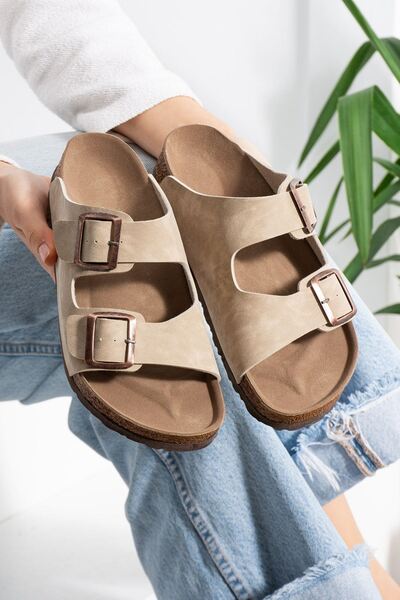 FUGA MODA Arona Beige Nubuck Διπλή Λωρίδα Σόλα από Φελλό Ορθοπεδικό Premium Π...