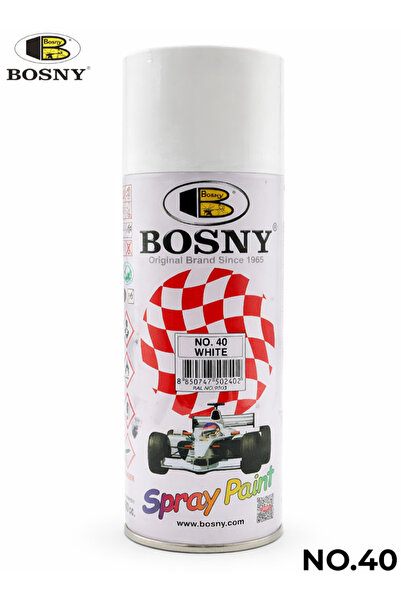 Bosny White Spray Paint No.40 for Metal, Wood & Walls, Quick Dry, High Gloss ...