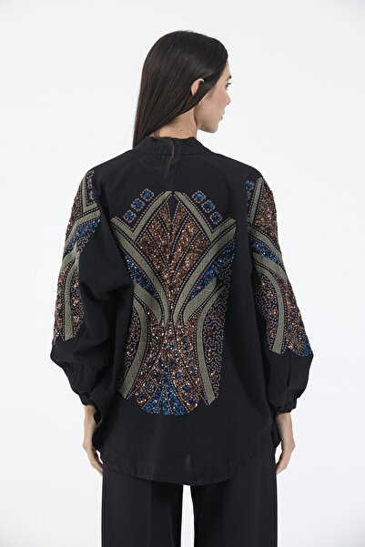 Dadali مرصّع بالأحجار كيمونو قطني مطرز بالتطريز