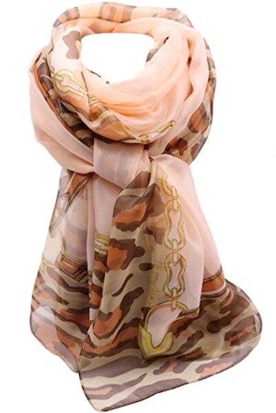 Hilldi Eșarfă supradimensionat pentru femei, poliester, imprimeu tigru