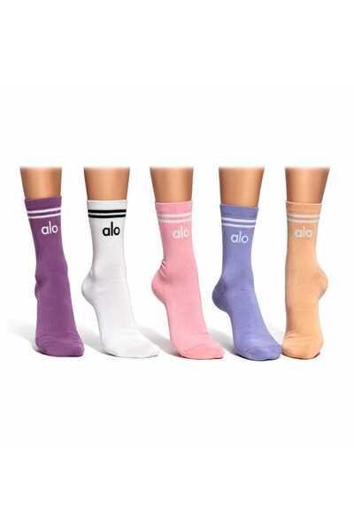 NoNameStore7 Long socks, pack of 5, Cotton blend, Multicolor, One Size