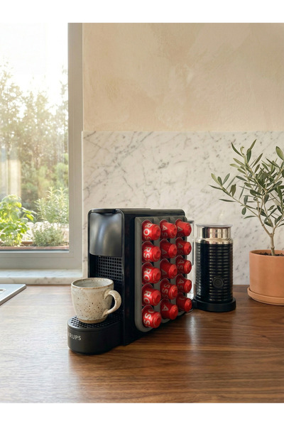 craftopya Nespresso ve Starbucks Uyumlu Kapsül Standı Makine Yanı Yapışkanlı Kahve Kapsül Tutucu Düzenleyici