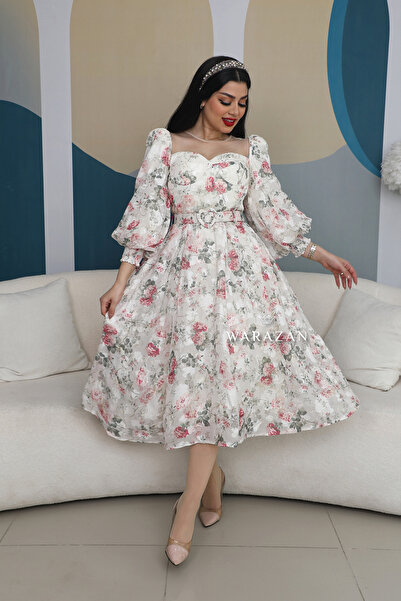 Warazan فستان ميد مشجر ساتر وأنيق