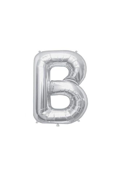 BEST PARTİ Büyük Boy Gümüş Renk 100 cm B Harfi Folyo Balon