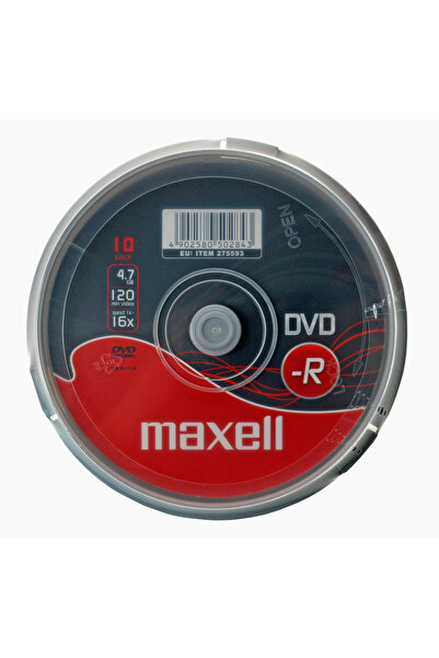 Maxell DVD-R, 4.7Gb, 16X, Maxell, Cutie pentru prăjituri, 10 buc -275593.40.TW