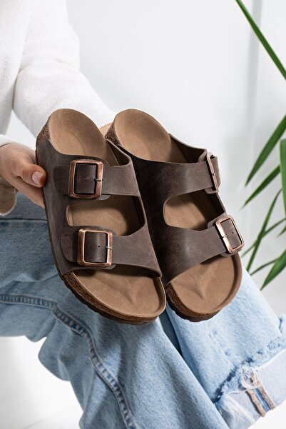 FUGA MODA Arona Brown Nubuck cu bandă dublă ortopedic Talpă din plută Premium...