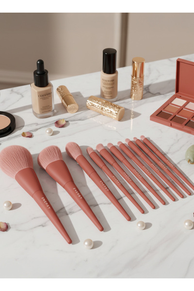 Energy 10-Piece Professional Monochrome Makeup Brush Set – Terracotta Edition