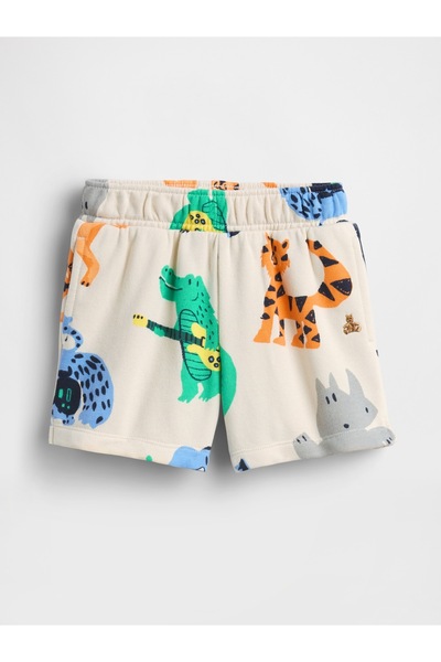 GAP Erkek Bebek Krem VintageSoft Terry Grafik Baskılı Şort