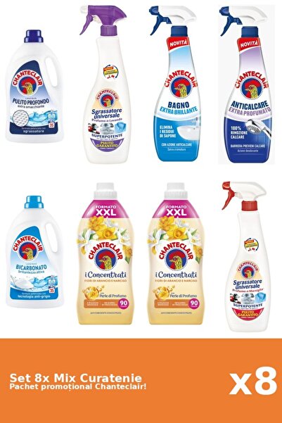 Chanteclair Set 8 Mix Curatenie Chanteclair: Bicarbonat, Clasic, Portocale, P...