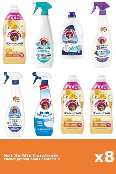 Chanteclair Set 8 Mix Curatenie Chanteclair: Bicarbonat, Clasic, Portocale, A...